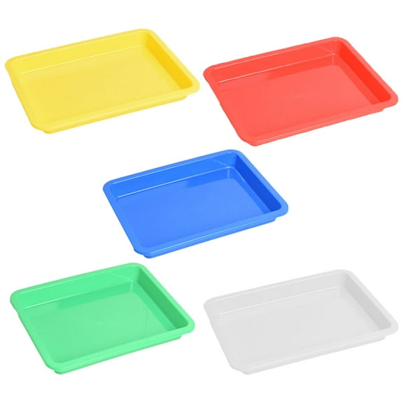 IBASETOY Plastic Craft Trays Assorted Colors Multi-Functional Storage 5Pcs