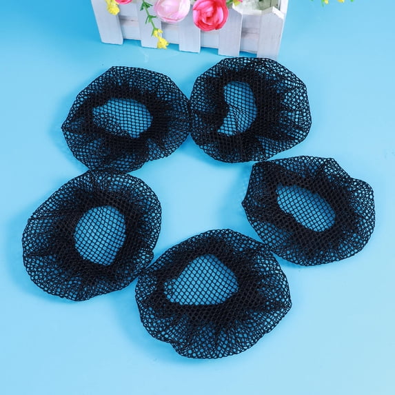 IBASETOY 5Pcs Hair Bun Net Black Multifunctional Durable Hair Cover for Ballet and Wedding