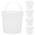 thumbnail image 1 of IBASETOY 5Pcs Multipurpose Plastic Bucket with Lid and Handle White Portable Water Bucket for Home, 1 of 8