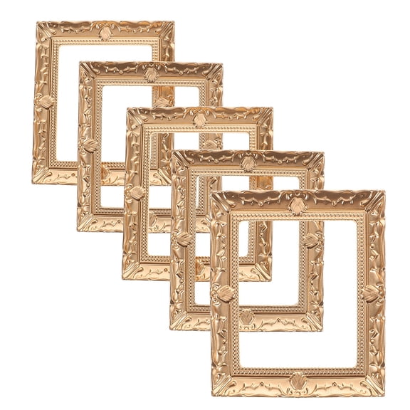 IBASETOY 5pcs Tiny Photo Frames Vintage Resin Dollhouse Accessory Crafting Material for Home Decor