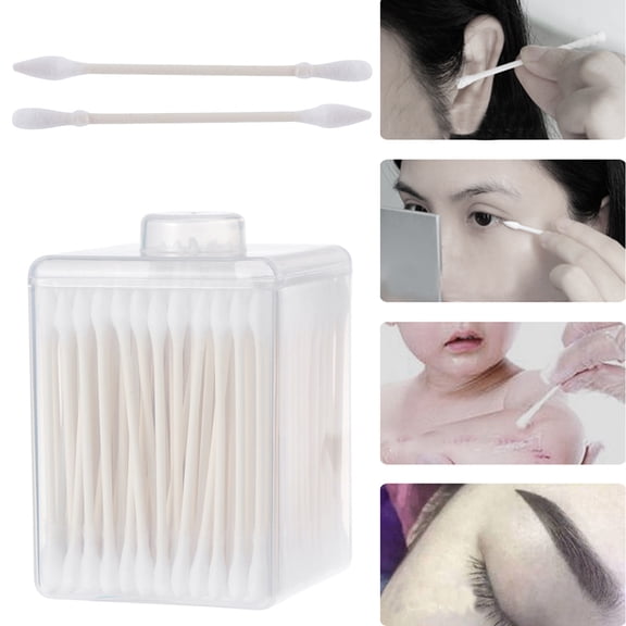 IBASETOY 600Pcs Beauty Cotton Swabs Double Ended Cotton Material for Makeup Removal and Care