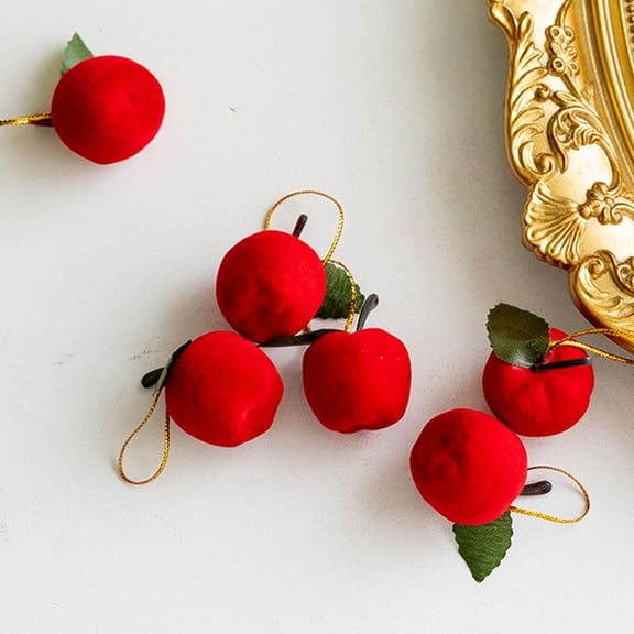IBASETOY 60Pcs Apples Decor Red Foam Hanging Decoration for Garden Courtyard