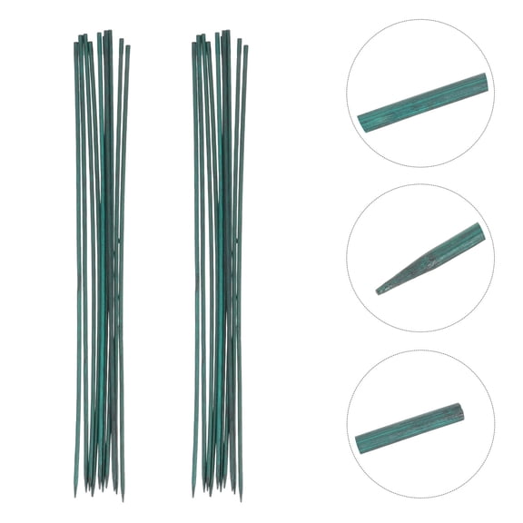 IBASETOY 60Pcs Green Gardening Plant Supports Bamboo Garden Stakes for Flower Arrangement and Climbing Plants