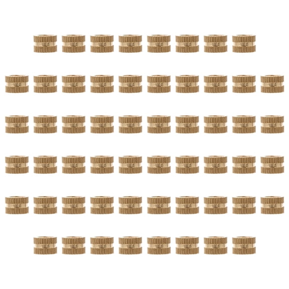 IBASETOY 60Pcs Copper Brass Threaded Embedment Nut Press in Knurled Nut for Injection Molding