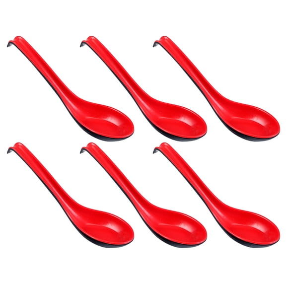 IBASETOY 6PCS Plastic Soup Spoons for Kitchen Use Dishwasher Modern Design