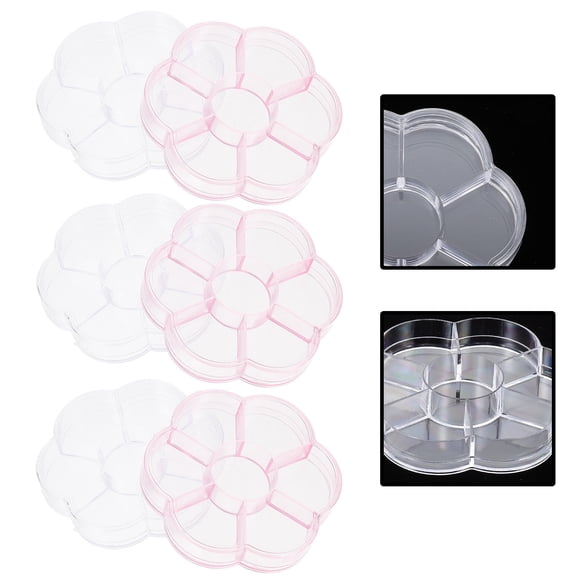 IBASETOY 6Pcs Multi-Grid Transparent Jewelry Organizer Storage Boxes for Bedroom and Home Use