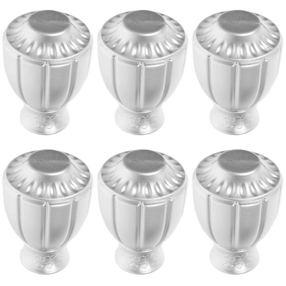 IBASETOY 6Pcs Silver Curtain Rod End Caps Easy Install Decorative Drapery Rod Finials