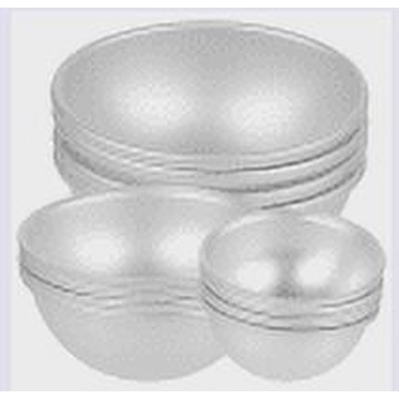 IBASETOY 6Pcs Aluminum Alloy Half Round Cake Mold Nonstick Hemisphere Baking Pan for DIY Baking and Bath Ball
