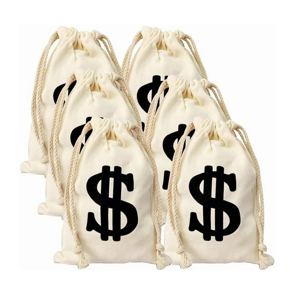IBASETOY Drawstring Bags Money 6Pcs Sign Pattern Drawstring Bags Cotton Friends Birthday Parties