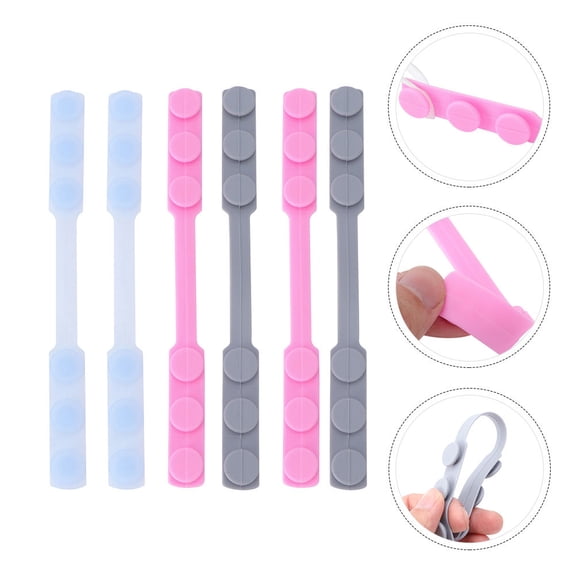 IBASETOY 6Pcs Adjustable Silicone Mask Hooks Extension Buckles with Ear for Daily Use