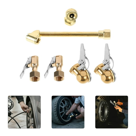 IBASETOY 6Pcs Precision Brass Air Compressor Air Tool Kit Tire Inflator Accessories