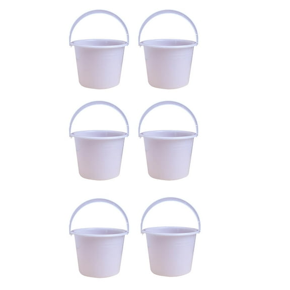 IBASETOY 6Pack White PP Paint Buckets for Painting and Art Creation Back to School