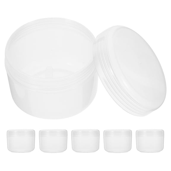 IBASETOY 6Pcs Refillable Transparent Cream Containers with Wide Mouth and Secure Lids for Storage