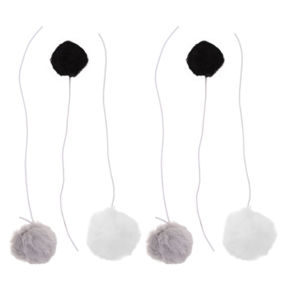 IBASETOY 6pcs Cat Dangling Balls Elastic String Stress Relief Hanging Play Black