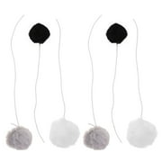 IBASETOY 6pcs Cat Dangling Balls Elastic String Stress Relief Hanging Play Black