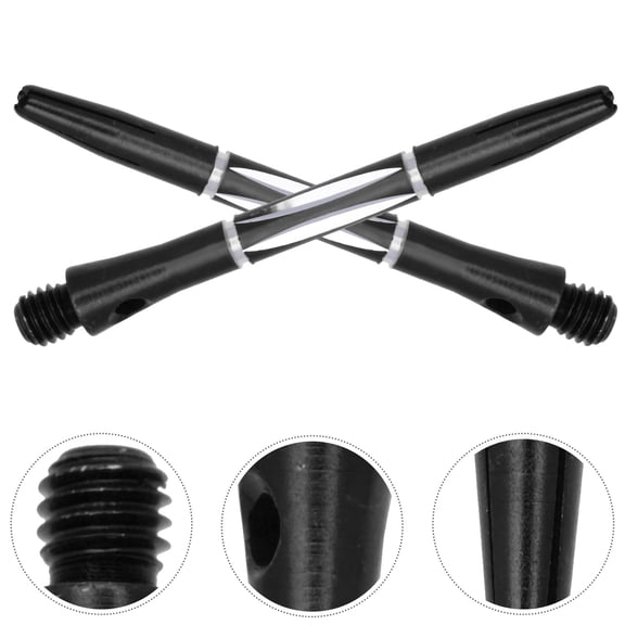 IBASETOY 6Pcs Aluminum Threaded Dart Shafts Black Metal Stems for Outdoor Use and Accurate Throwing