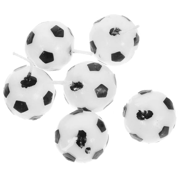 IBASETOY 6pcs Football Cake Candles Soccer Ball for Kids Birthday Party Supplies