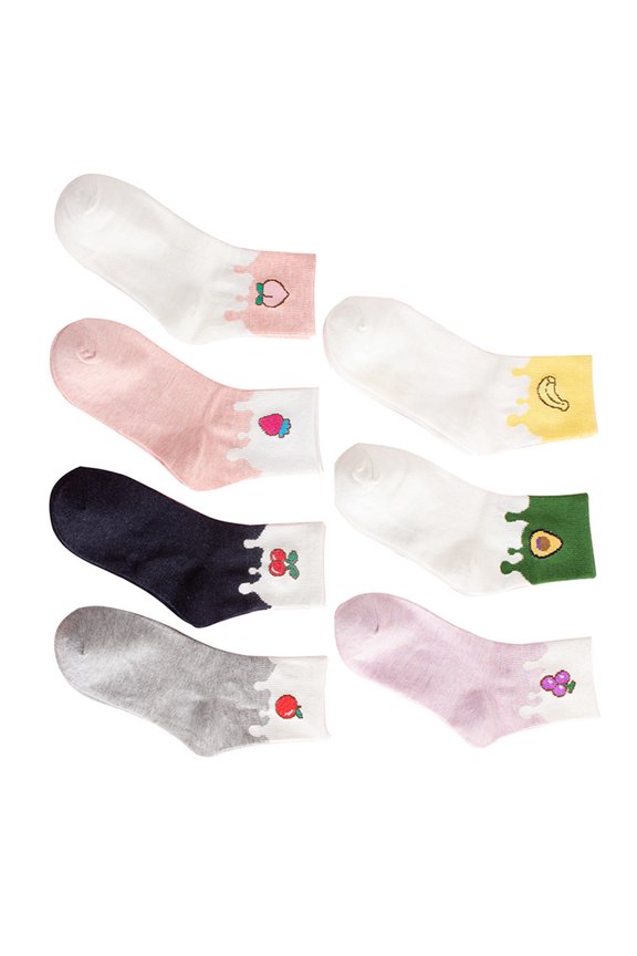 7 Pairs Patterned Socks Women Assorted Easy to Clean Mid-tube for Holiday Party