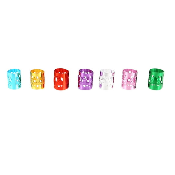IBASETOY 70Pcs Metal Hair Cuffs with Hollow Design for Dreadlocks Braiding and Hair Decoration Assorted Colors