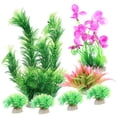 thumbnail image 1 of IBASETOY 7Pcs Fish Tank Decorations Plastic Aquarium Plants Realistic Aquarium Decor for Home, 1 of 5