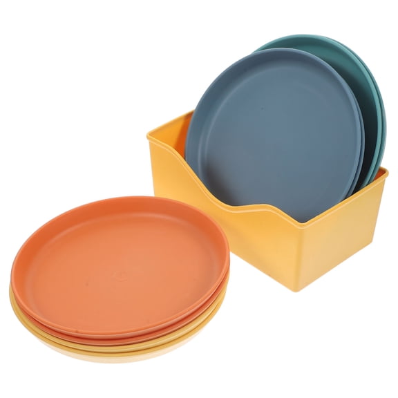 IBASETOY 1Set Outdoor Barbecue Dining Plate Assorted Color for Home Use with Organized Snack and Dessert Section