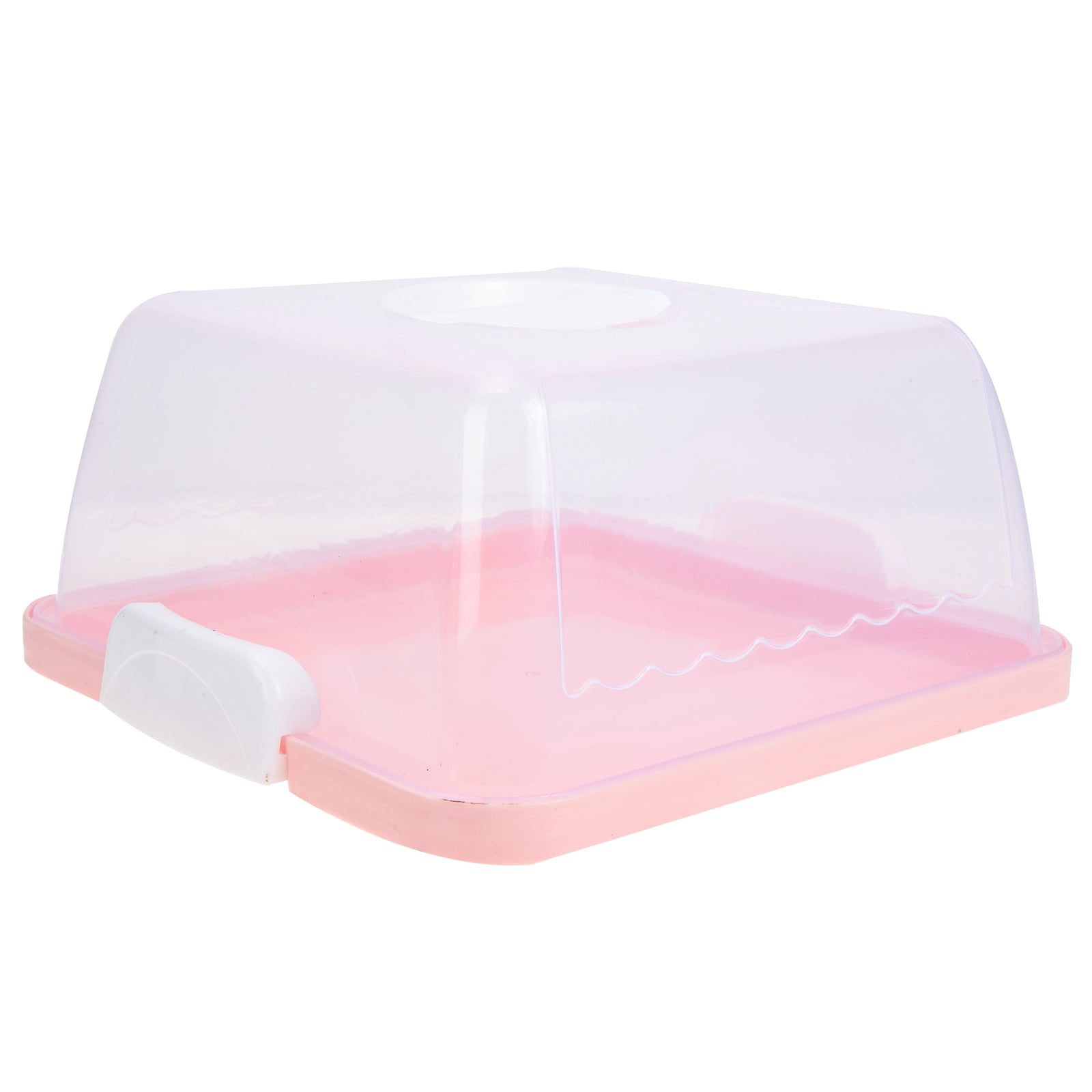 IBASETOY 8'' Square Cake Box Portable Dessert Carrier, Plastic Portable Bread Box With Handle, Small Clear Cake Packing Container For Transparent (25x25x12cm)