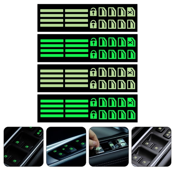 IBASETOY Green Fluorescent Adhesive Luminous Car Stickers for Night Safety Easy Installation 8pcs