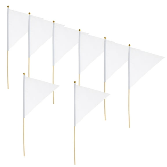 IBASETOY White Marking Flags for Garden 8Pcs Polyester
