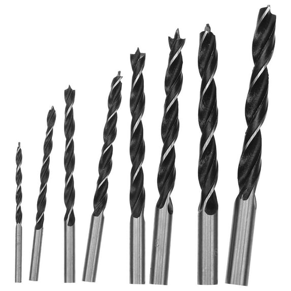 IBASETOY 8Pcs Woodworking Drill Bit Set Stainless Steel Black Heat Resistance for Professionals