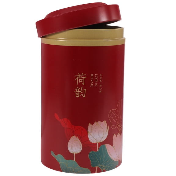 IBASETOY Red Tinplate Tea Jar Airtight Storage Container with Lid for Coffee Beans Tea Leaves