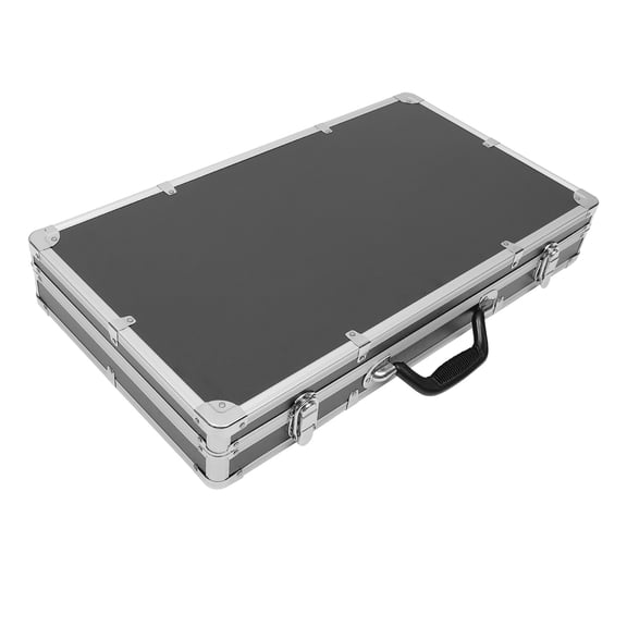 IBASETOY Black Aluminum Hard Case Tool Box with Foam Inserts and Flexible Open Close for Tool Storage