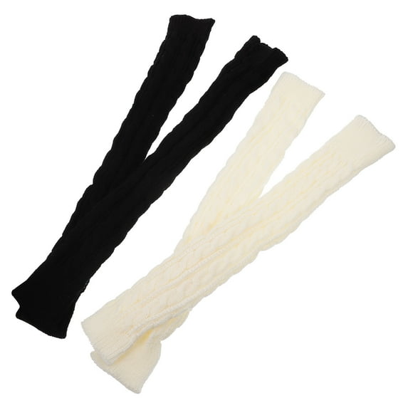 IBASETOY Arm Sleeves for Warmth Black Simple Design to Cover Arms for Cold Weather