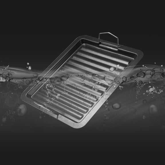 IBASETOY Black Enamel Non Stick Grill Pan for Outdoor Bbq Camping and Household Meat Vegetable Grilling