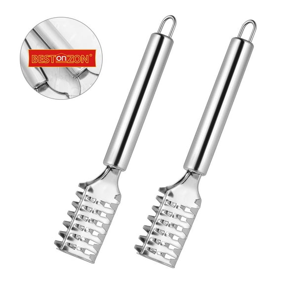 IBASETOY 2PCS Fish Scale Scraper with Ergonomic Handle for Efficient Fish Scale Removal