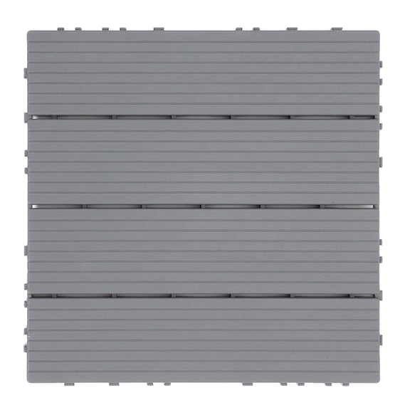 IBASETOY Pool Deck Tiles Outdoor Deck Tiles Grey PP Versatile Usage for Backyard 1Set