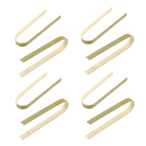 IBASETOY Bamboo Food Clips for Kitchen Use Green Plastic Tongs 10pcs