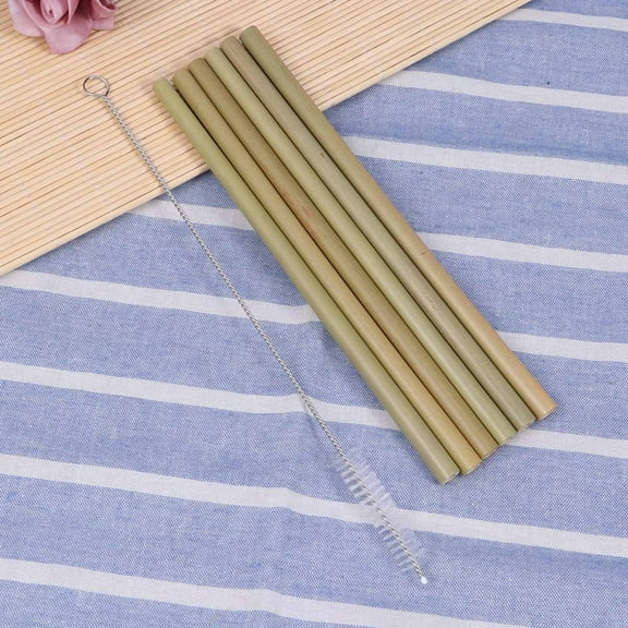 IBASETOY Bamboo Straws for Drinking 20 Pack Reusable Beige Natural