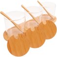 thumbnail image 1 of IBASETOY Bamboo and Glass Sugar Container with Lid Spoon and Tray for Home Space Saving Transparent 1 Set, 1 of 8