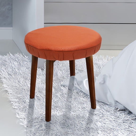 IBASETOY Light Brown Fabric Round Bar Stool Cover Elastic Chair Protector Cushion for Home and Office