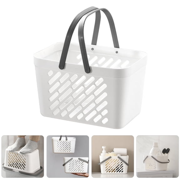 IBASETOY Reusable Plastic Shower Basket for Bathroom and Kitchen Storage Container