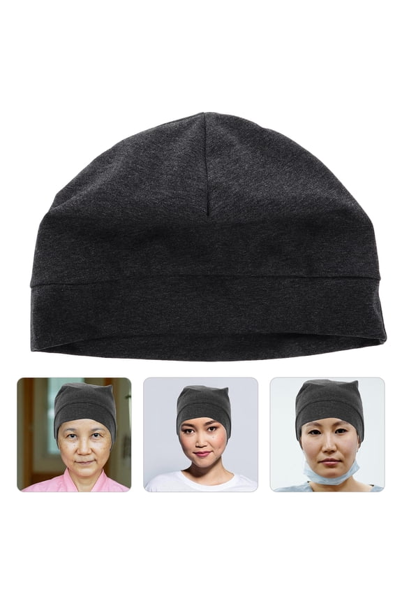 Unisex Cotton Sleeping Cap Grey Lightweight Beanie Hat for Night Comfort