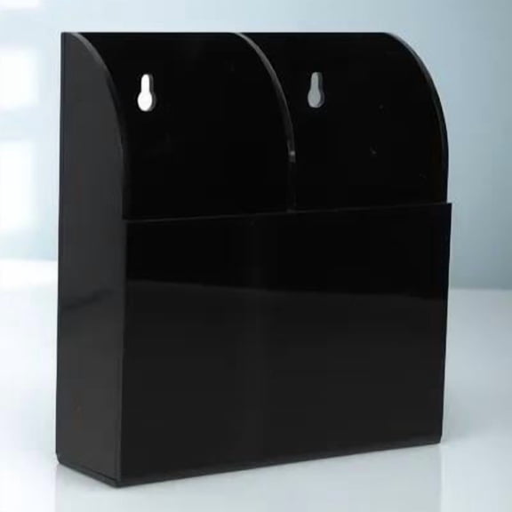 IBASETOY Acrylic Remote Controller Holder Black Desktop and Wall Mounted Storage Box for Home