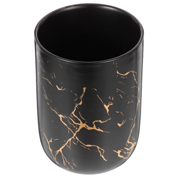 IBASETOY Black Ceramic Multipurpose Water Cup for Drinking at Home with Marble Pattern 6.5 Inches Tall