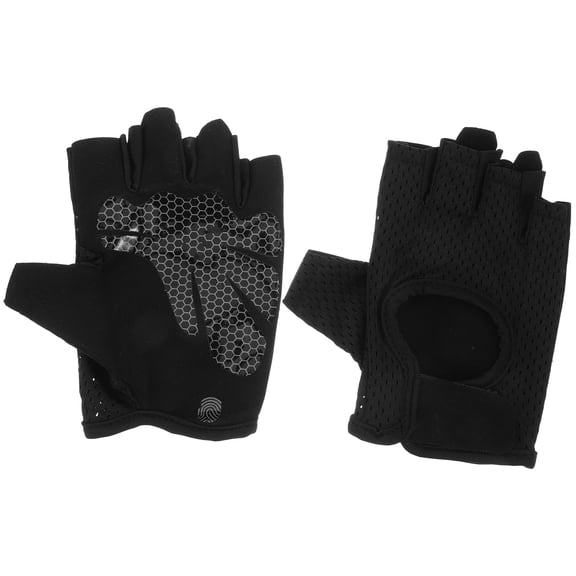 IBASETOY 1Pair Riding Gloves Black Air Permeable Skid Proof Outdoor Cycling Exercise Gloves