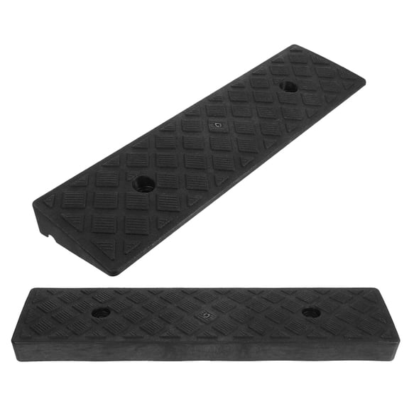 IBASETOY Black PE Portable Wheelchair Ramp for Road Use Easy Installation with Versatile Height Compatibility 2pcs