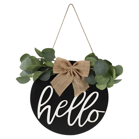 IBASETOY Black Plastic Hello Board Hanging Decor for Home and Shop Welcome Sign Compact and 12 x 6 Inches