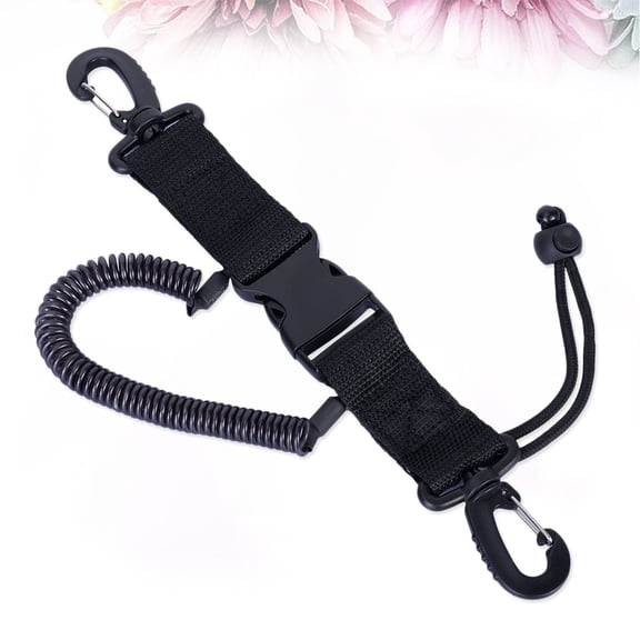 IBASETOY Black Plastic Safety Coiled Lanyard for Outdoor Use Lightweight Durable Gear Connector 10