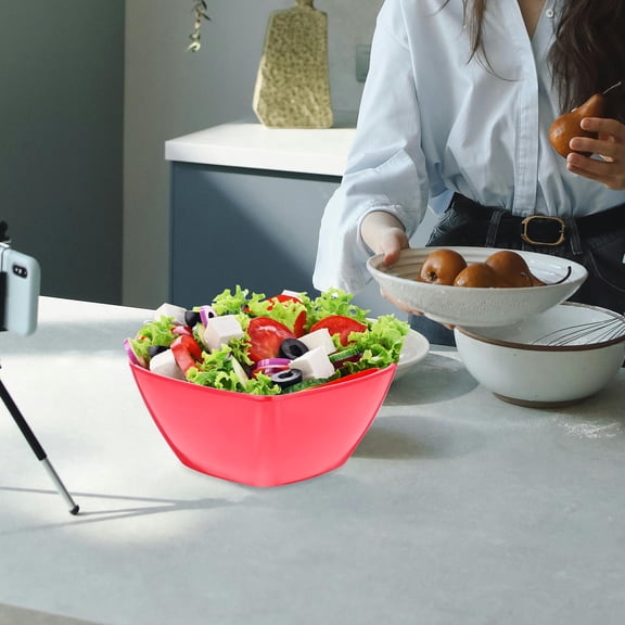 IBASETOY Bowls for Kitchen Use Lightweight Portable Heat Insulation 6.3 Inches Watermelon Red