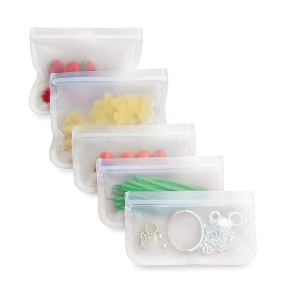 IBASETOY 4Pcs Transparent Food Storage Bags with Airtight Pinch Lock Seal for Fresh Fruit and Snacks