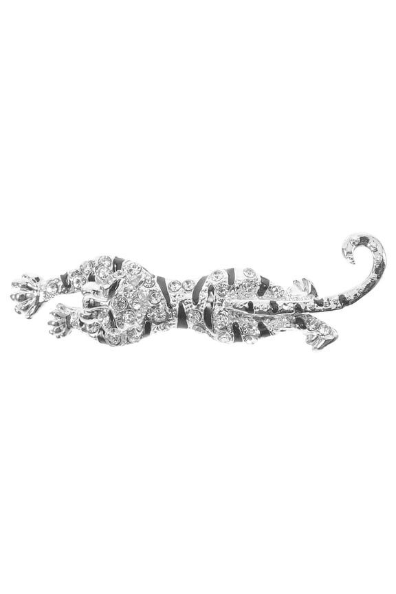 Sturdy Metal Rhinestone Leopard Brooch for Clothes Lapel Coat and Backpack